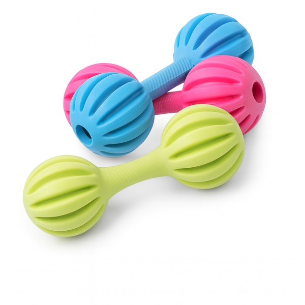Rubber Colorful Dumbbell Toy for Dogs