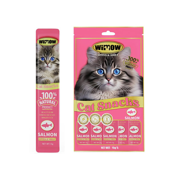WIMOW Cat Snacks – Salmon Flavor (Kitten & Adult)