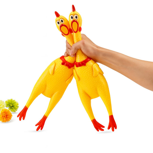 Squeaky Rubber Chicken Toy/ Squeeze Shrilling Cat n dog Toy – Interactive Pet Fun