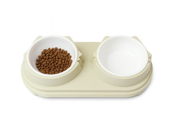 Double Cat Food & Water Bowl – Non-Slip & Modern Design