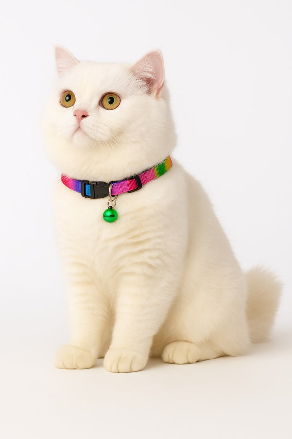 Adjustable Cat Collar with Bell – Colorful Safety Collars